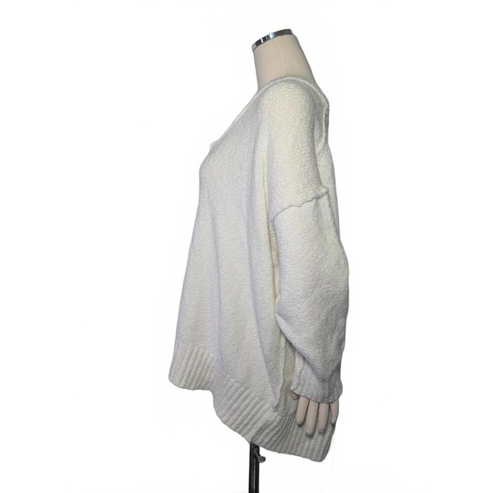 FREE PEOPLE BROOKSIDE TUNIC OVERSIZED SWEATER WHITE LARGE‎ EUC - Picture 4 of 9